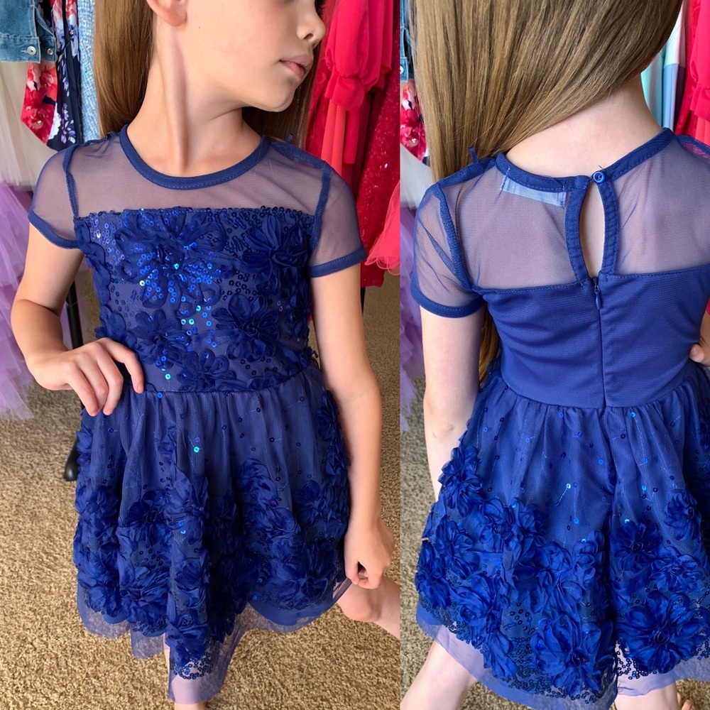 Little Girls Royal Blue Cocktail Dress / Party Dress